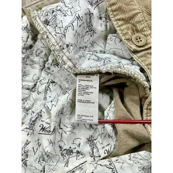 Woolrich Mens 36x30 Corduroy Pants Trousers Straight Leg Chino Khaki Tan - Picture 4 of 8